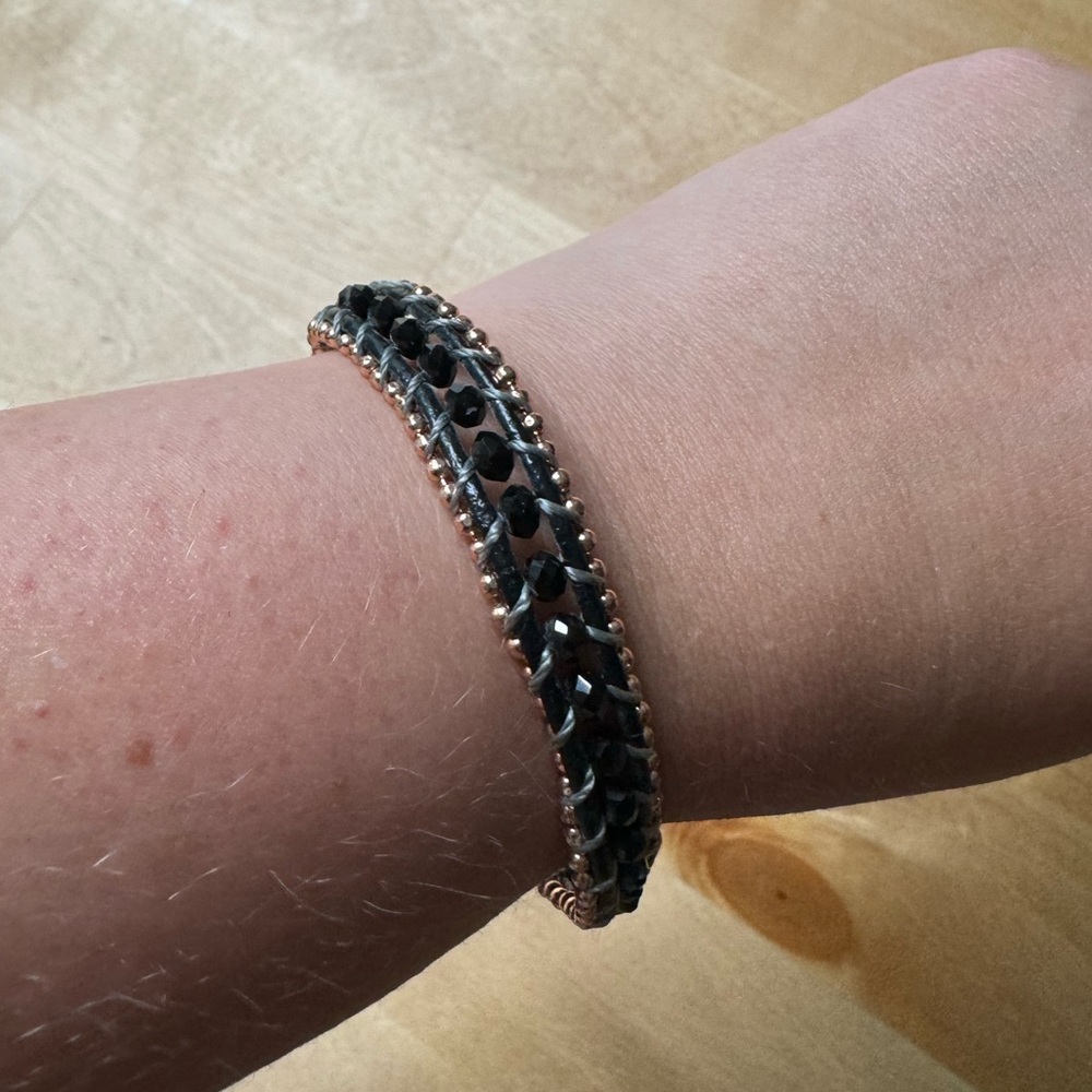 Fossil Bracelet - Black and Rose Gold